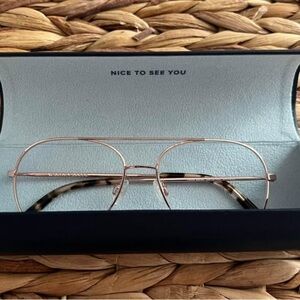 Warby Parker Rose Gold Aviator Glasses